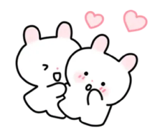 💭 可爱, 兔子, 爱, 爱心, 贴纸, 卡通, 卡哇伊 telegram sticker