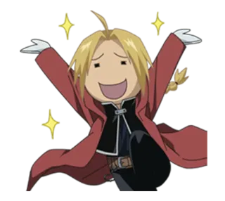 😀 Edward Elric Fullmetal Alchemist Anime, Manga, Sticker, Edward Elric, Chibi telegram sticker