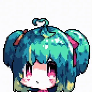 🫠 Anime, Pixel Art, Słodkie, Dziewczyna, Chibi, Kawaii telegram sticker