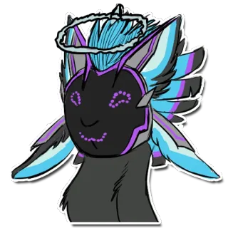😇 животное, существо, мультфильм, пушистый, персонаж, милый, фэнтези whatsapp sticker