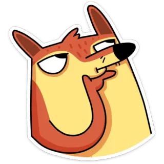 🤔 volpe, cartone animato, animale, meme, furbo, pensieroso, divertente whatsapp sticker