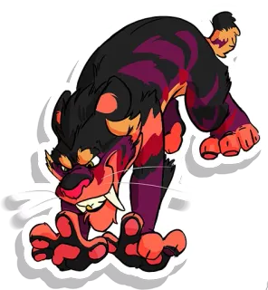 😼 animal, desenho animado, criatura, gato, peludo, listrado, monstro, fantasia telegram sticker