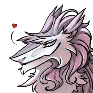 ❤ wolf, canine, furry, animal, cartoon, sticker telegram sticker