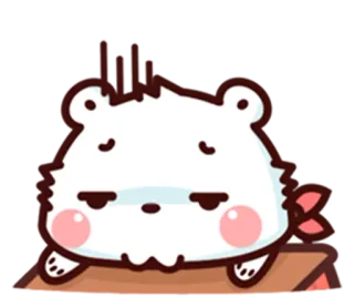😔 beer, schattig, cartoon, dier, uitdrukking, kawaii telegram sticker