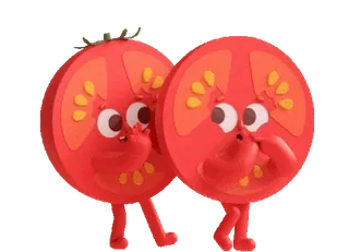 👂 tomate, verdura, lindo, dibujos animados, comida whatsapp sticker