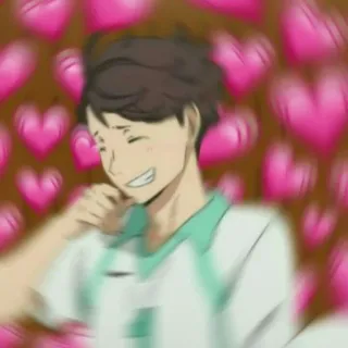 💖 애니메이션, 하트, 미소, 만화 telegram sticker