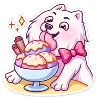 🍦 cachorro, sorvete, sobremesa, fofo, animal, comida, filhote telegram sticker
