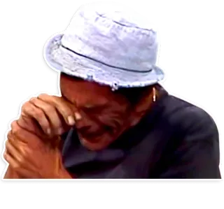 😭 triste, chorando, homem, fedora, emocional whatsapp sticker