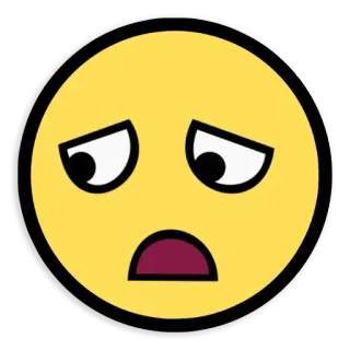 😧 Emoji, Triste, Faccia, Giallo, Scocciato, Preoccupato telegram sticker