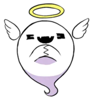 👼 engel, cartoon, spook, schattig, halo telegram sticker