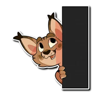 🙂 животное, рысь, наклейка, кошка, мультфильм telegram sticker