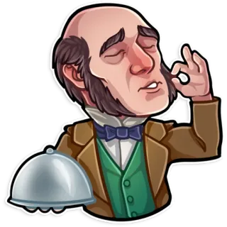 👌 man, butler, ok gesture, serving tray telegram sticker