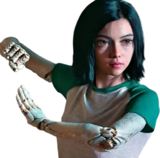 🦾 Alita Alita: Battle Angel Alita, Battle Angel, Ciborgue, Filme, Ficção Científica whatsapp sticker