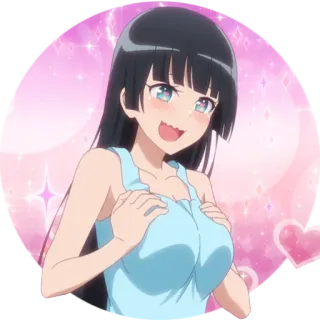 💦 Аниме, Девушка, Милый, Мультфильм telegram sticker