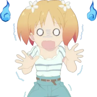 😱 Anime, Garota, assustada, chocada, desenho animado, emoção, garota anime, Kawaii telegram sticker