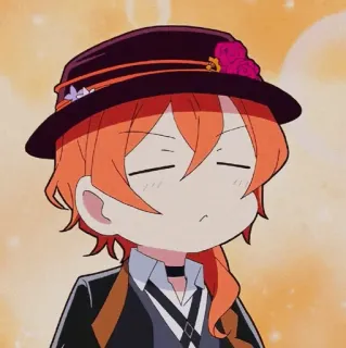🥀 Nakahara Chuuya Bungou Stray Dogs Anime, Manga, Chibi, Charakter, Porträt whatsapp sticker