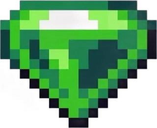 🌟 minecraft, emerald, pixel art, video game, green, gem, block telegram sticker