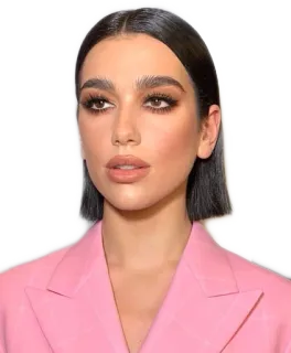 🤨 Dua Lipa promi, sängerin, frau, rosa, porträt whatsapp sticker
