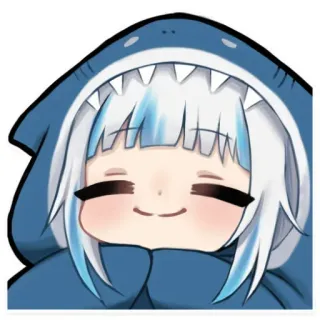 😊 Gawr Gura Anime, Tubarão, Chibi, Gawr Gura, VTuber telegram sticker
