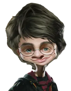 👀 Harry Potter гарри поттер, волшебник, магия, карикатура, смешной, фэнтези telegram sticker