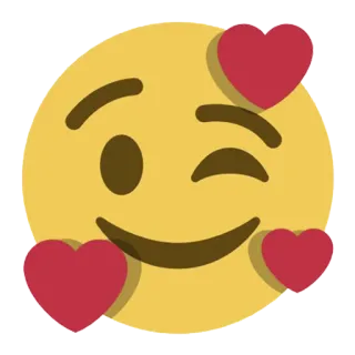 😉 emoji, heart, love, wink, yellow, face telegram sticker