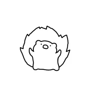 ⛱ orso, fuoco, contorno, adesivo, cartone animato telegram sticker