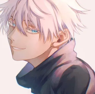 🌟 Gojo Satoru Jujutsu Kaisen アニメ, 五条悟, 呪術廻戦, 白髪, 青い目, 漫画, キャラクター telegram sticker