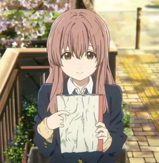🌚 Shouko Nishimiya A Silent Voice Anime, A Silent Voice, Shouko Nishimiya, Mädchen, Süß, Charakter telegram sticker