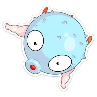 😳 ปลาปักเป้า, การ์ตูน, ปลา, ตลก, งี่เง่า, ตัวละคร telegram sticker