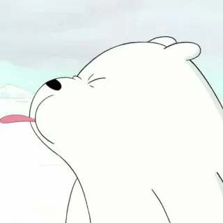 ✨ Ice Bear We Bare Bears dibujos animados, oso, oso polar, lengua, We Bare Bears telegram sticker