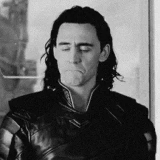 🖤 Loki Marvel Cinematic Universe Loki, Tom Hiddleston, Marvel, MCU, triste, frustré, méchant telegram sticker