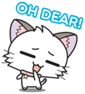 😳 OH DEAR! cat, cute, oh dear, expression, sticker whatsapp sticker