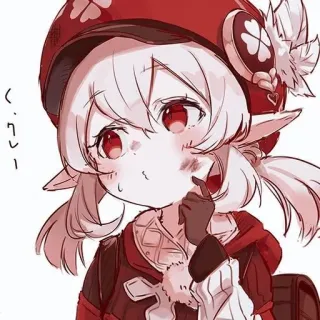 🤠 Klee Genshin Impact クレー Klee, Genshin Impact, videogioco, anime, personaggio, carino, kawaii telegram sticker