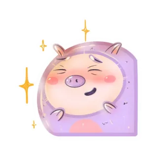 ☺ cerdo, lindo, animal, dibujo animado, ilustración, pegatina whatsapp sticker