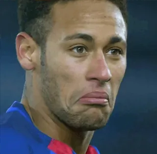 😐 Neymar Неймар, футбол, футбол, грустный, плакать, мем telegram sticker