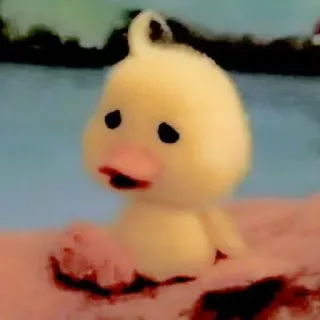 🥺 vịt, đồ chơi, dễ thương, động vật, mềm mại, thú nhồi bông telegram sticker