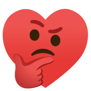 🌟 emoji, heart, thinking, question, doubt telegram sticker
