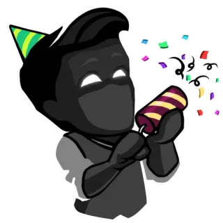 🥳 festa, celebrazione, coriandoli, cartoni animati, adesivo whatsapp sticker
