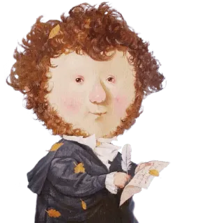 😎 письмо, персонаж, рисунок, портрет, лист whatsapp sticker