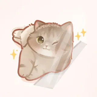 ✨ carebeans gato, fofo, animal, kawaii telegram sticker