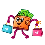 🛍 portfel, pieniądze, zakupy, kreskówka, finanse, telegram, biznes telegram sticker