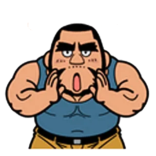 😮 Desenho animado, Homem, Chocado, Surpresa, Personagem, Expressão telegram sticker