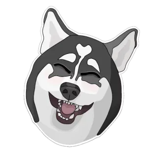 😄 anjing, husky, binatang, hewan peliharaan, imut, bahagia, tersenyum telegram sticker