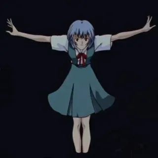 💙 Rei Ayanami Neon Genesis Evangelion anime, character, rei, evangelion, crucifix telegram sticker