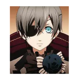 😕 Ciel Phantomhive Black Butler Anime, Manga, Black Butler, Ciel Phantomhive, Einäugig, Charakter telegram sticker