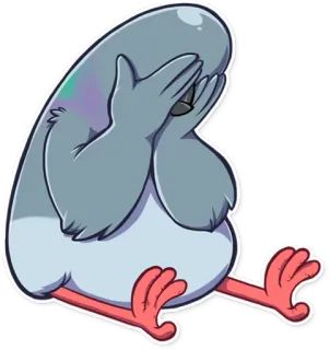 😢 paloma, pájaro, triste, decepcionado, facepalm telegram sticker
