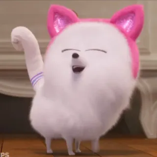 ❄️ Gidget The Secret Life of Pets животное, собака, Гиджет, милый, питомец, мультфильм whatsapp sticker