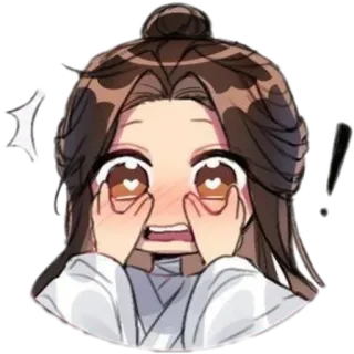 ❣️ chibi, anime, cute, eyes, girl, cartoon whatsapp sticker