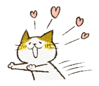 💘 kot, serca, miłość, słodki, zwierzę, szczęśliwy telegram sticker