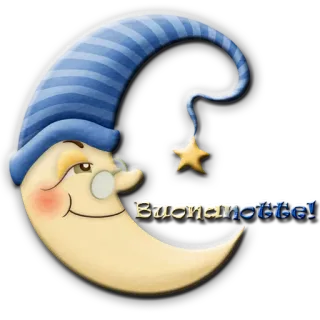 🌜 Buonanotte! спокойной ночи, луна, ночь, сон, звезда telegram sticker